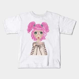 Big eyed kid pigtails Kids T-Shirt